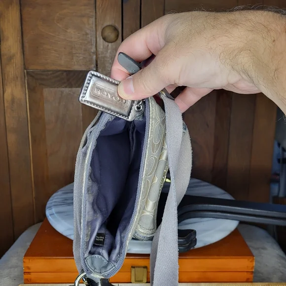 Coach Beige and Gray Signature Crossbody Bag - Picture 12 of 13